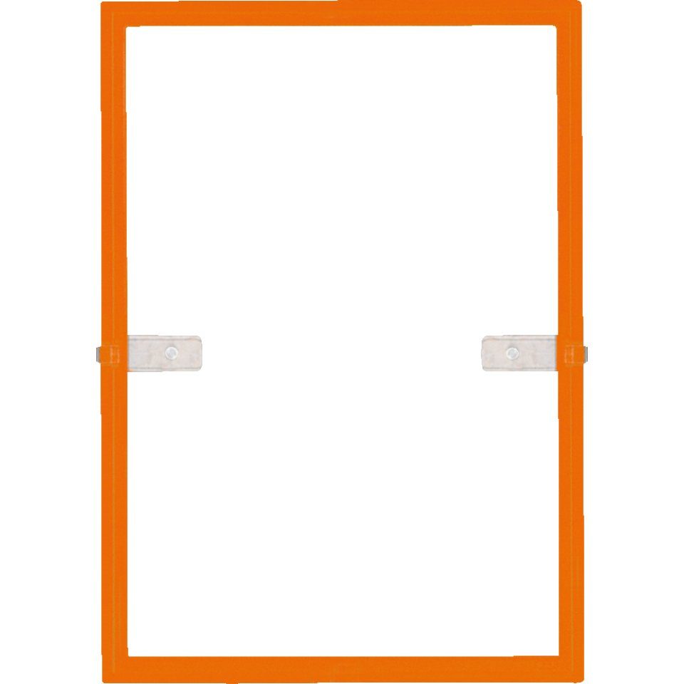 König Werbeanlagen Zeitungsständer Kunststoffrahmen, orange, für laminierte A4 Formate, mit Befestigungsmaterial