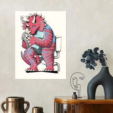 Posterlounge Wandfolie Wyatt9, Triceratops auf der Toilette, Jungenzimmer Kindermotive