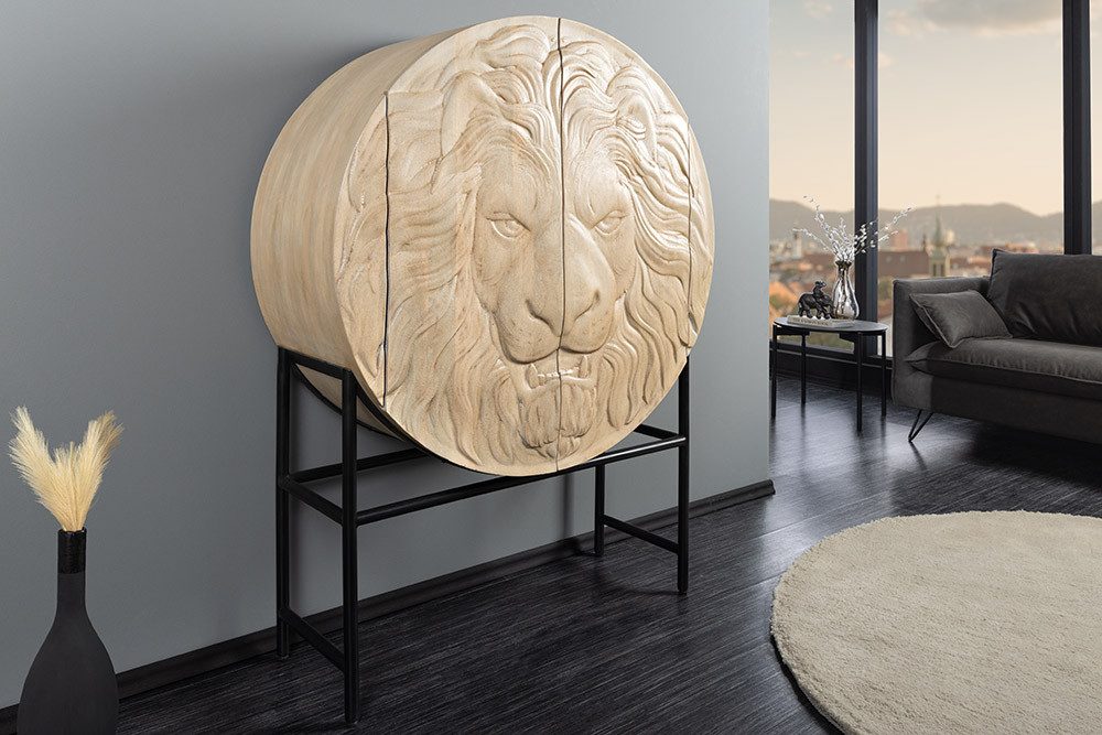 riess-ambiente Highboard LION 140cm weiß / günstig online kaufen