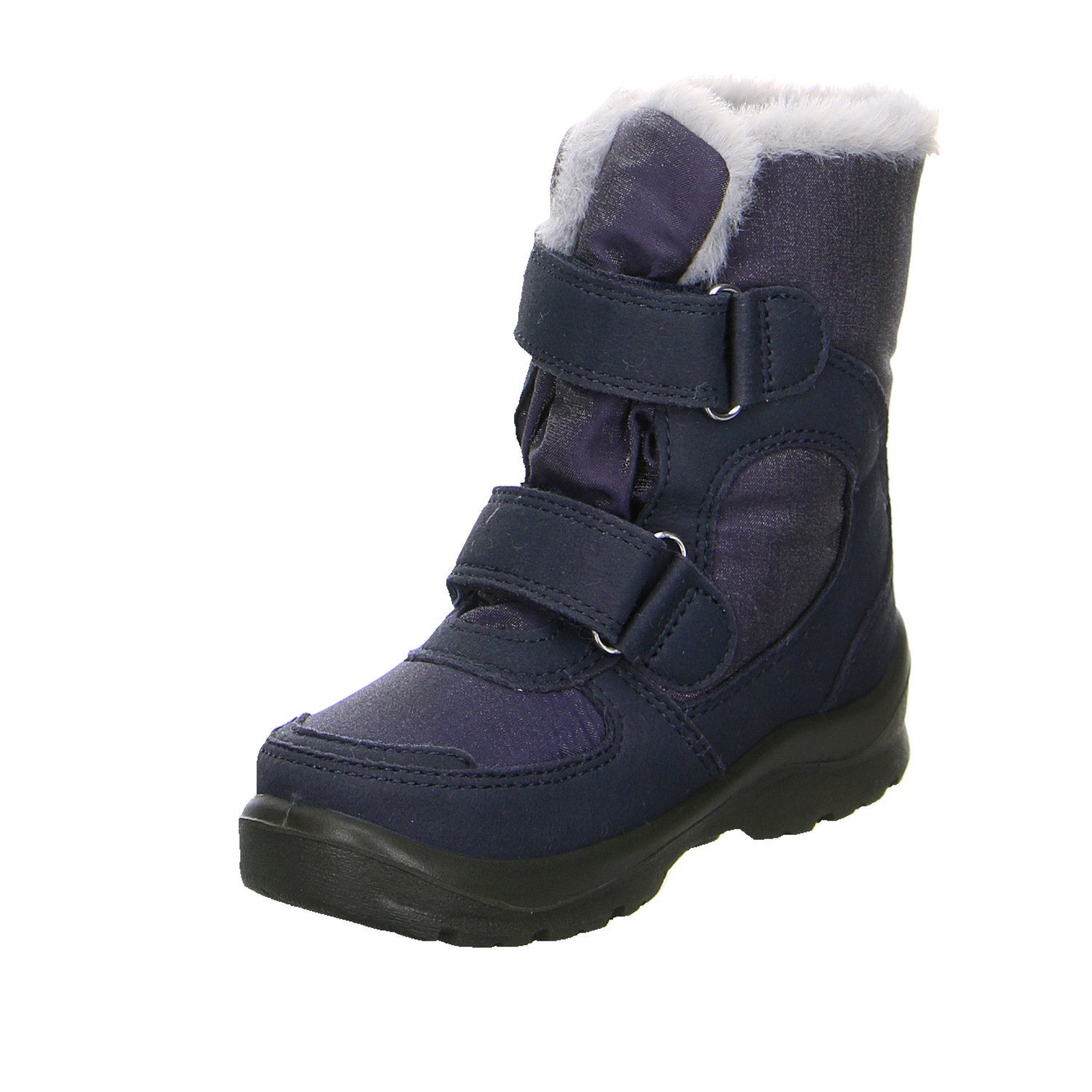 Lurchi Lurchi Velour Klettstiefel Winter Mädchen blau Winterstiefelette – Bild 4 von 5