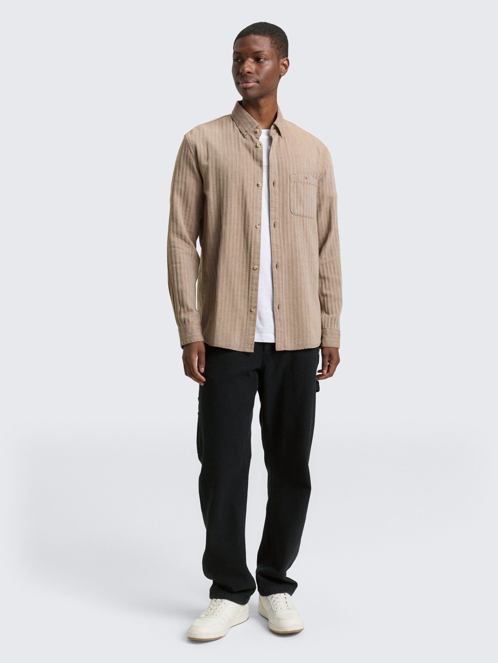 TOM TAILOR Denim Langarmhemd Blusen & Shirts Basic Fit Hemd mit Brusttasche