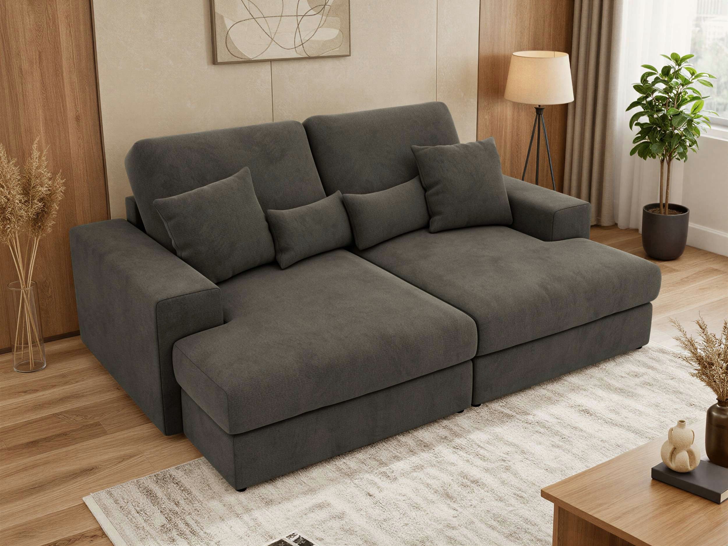 MKS MÖBEL Big-Sofa ANERA, 3-Sitzer sofa, mit großer Sitztiefe und elastischen Polstergurten