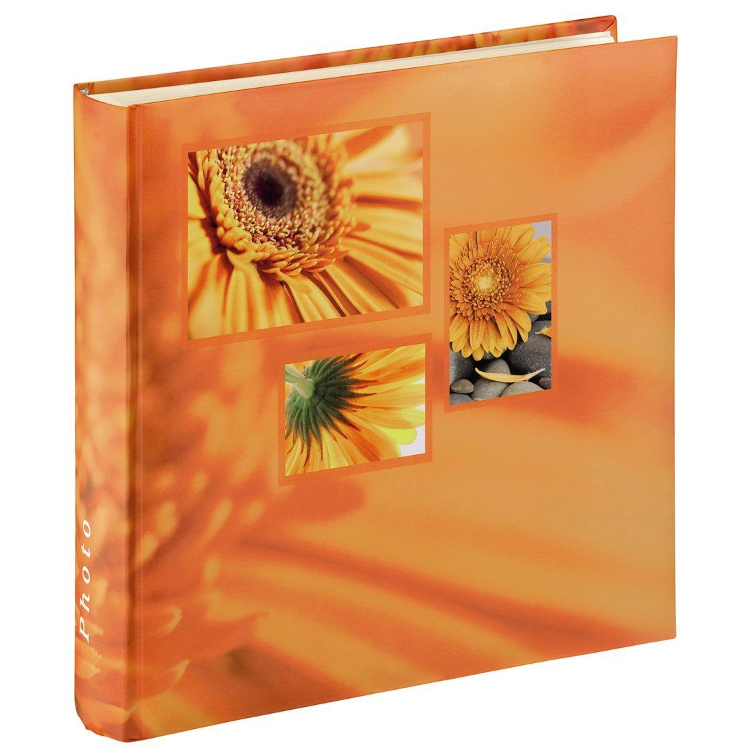 Fotos 30x30cm, Fotoalbum max.400 Seiten, Album Hama Orange, "Singo", Jumbo weiße 100