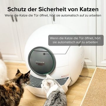 ELS PET Katzentoilette WIFI-Version,APP-Steuerung, intelligente Überwachung, sicher/geruchlos, extra große Größe bietet Platz für mehrere Katzen