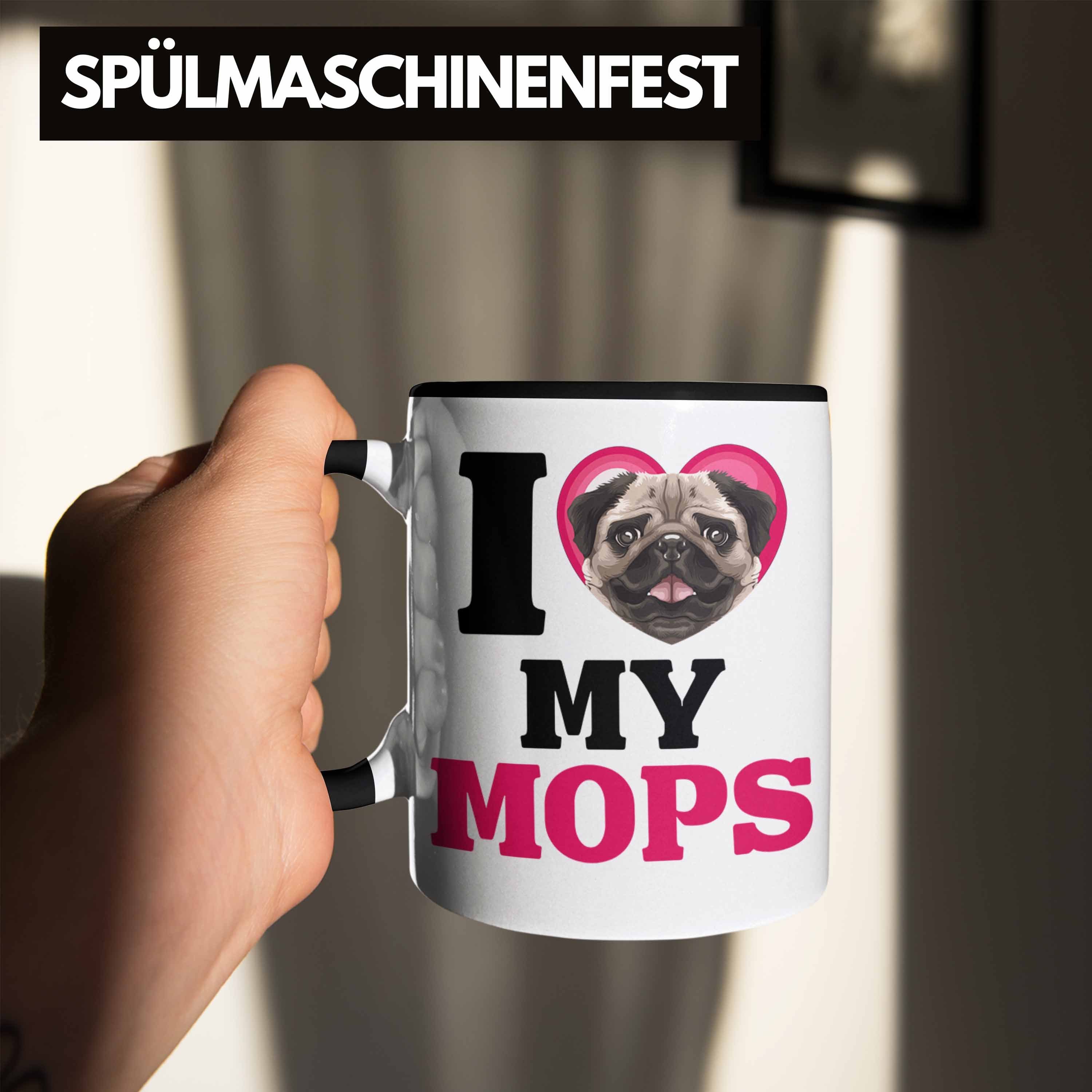 Lustiger I Love Schwarz Mops My Spruch Geschenkidee Besitzerin Geschenk Trendation Tasse Tasse