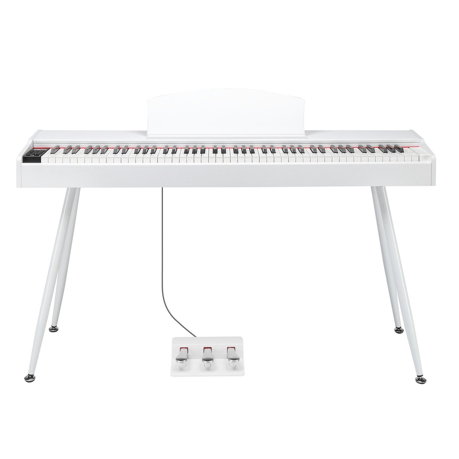 LALAHO Digitalpiano E-Piano 88 Tasten Klavier Keyboard 3 Pedale mit Metallstaender, Hammermechanik 128 Rhythmen, 88 Trommelton, Notenständer