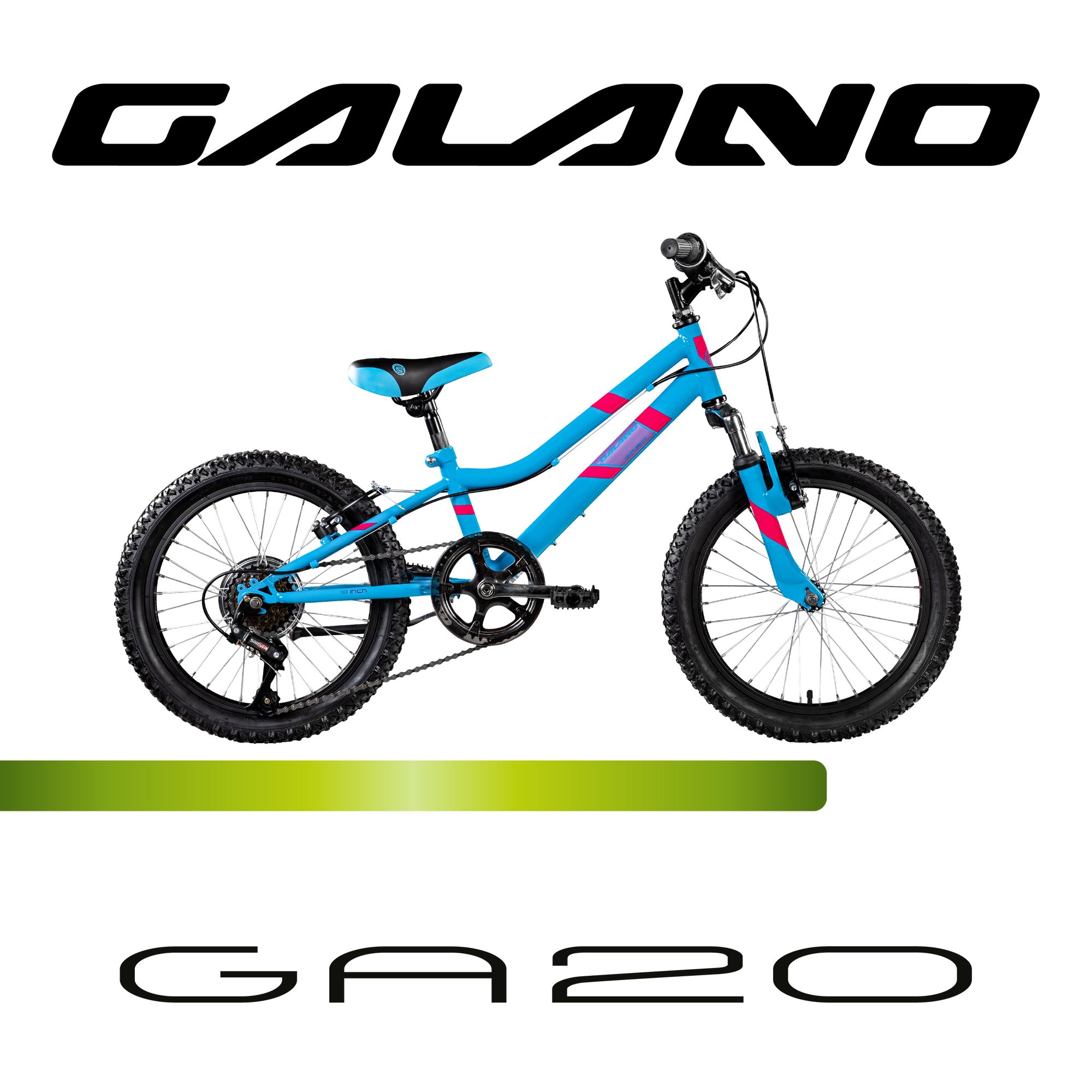 Galano Kinderfahrrad GA20, 7 Gang, Kettenschaltung, Kinderfahrrad 18 Zoll 115 - 130 cm Mädchen Jungen Fahrrad ab 5 Jahre