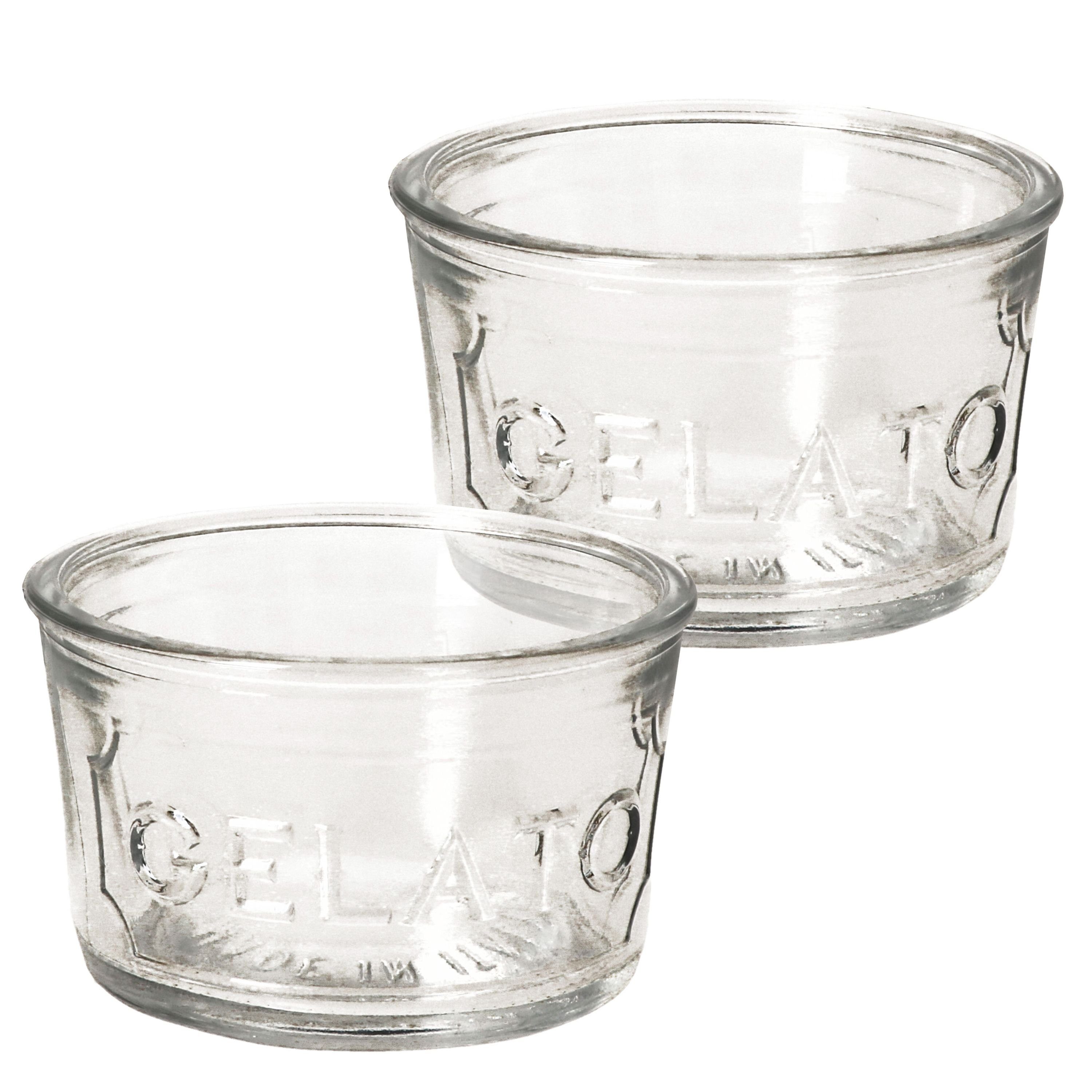 Set 2er Glas Glas Eisbecher 150ml, MamboCat Gelato Eisschale