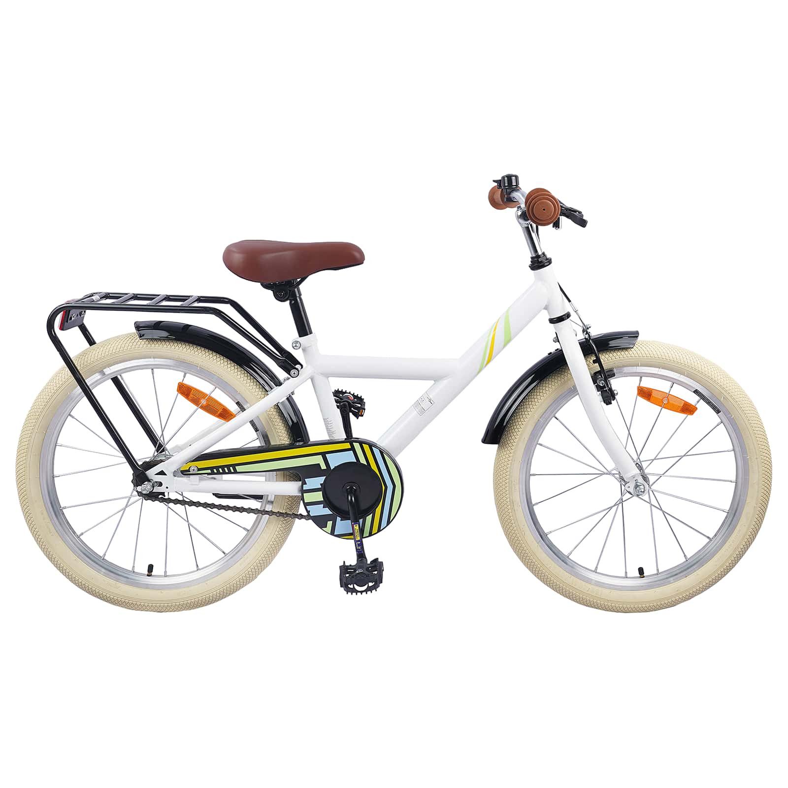 vidaXL Kinderfahrrad 137 x 54 x 79 cm Kinderfahrrad 20 Zoll für 6-11 Jahre alt Weiß