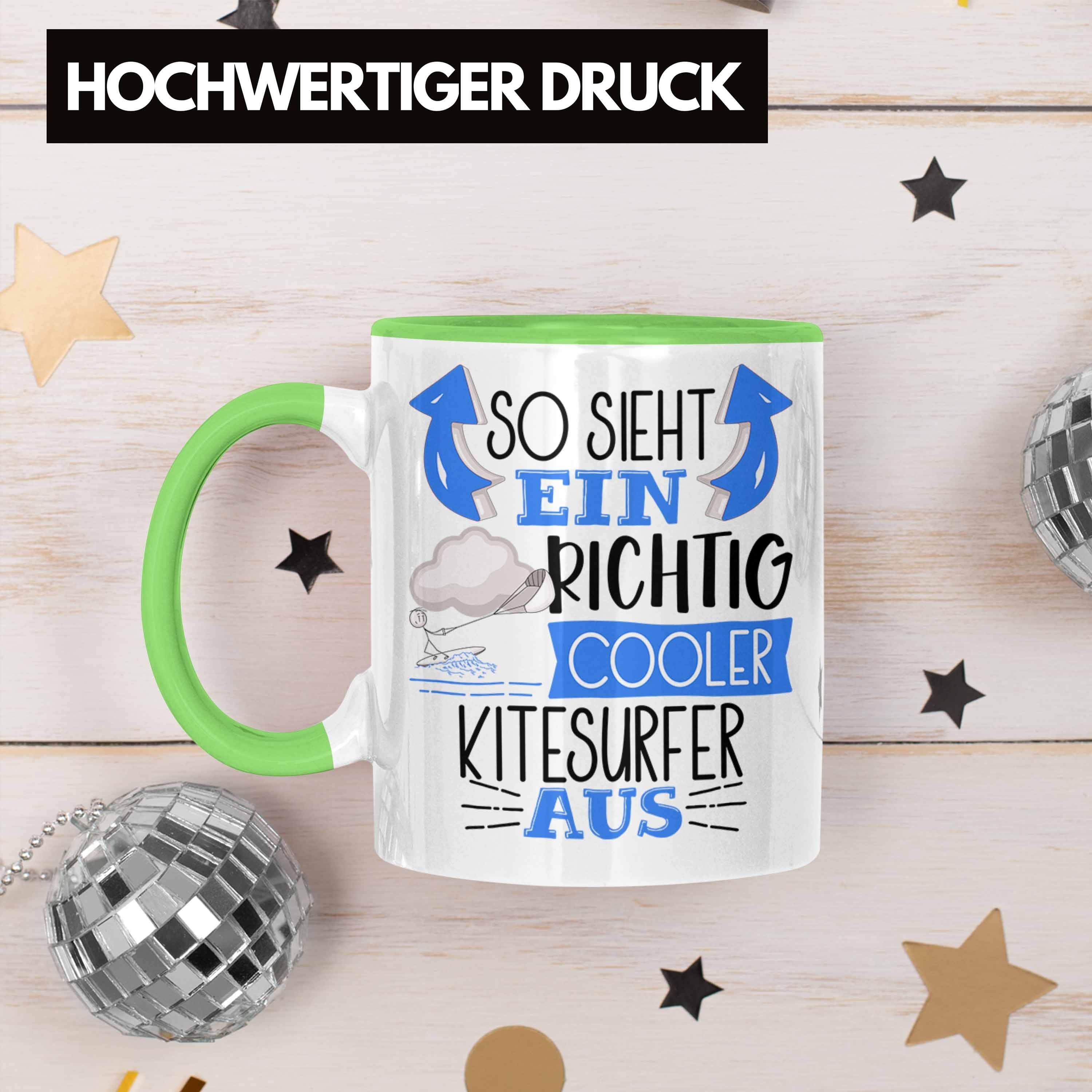 Ein Tasse Cooler So Lustiger Trendation Sp Kitesurfer Tasse Aus Grün Geschenk Sieht Richtig