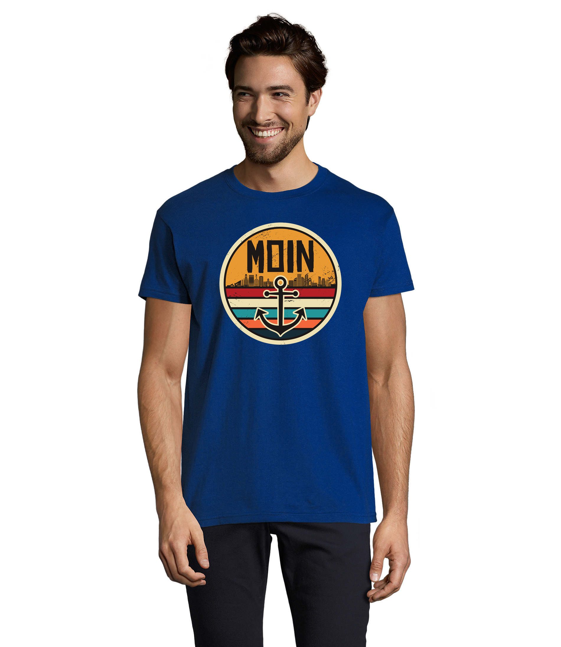 T-Shirt Moin Hamburg Nordsee Meer Herren Shirt Anker Motiv