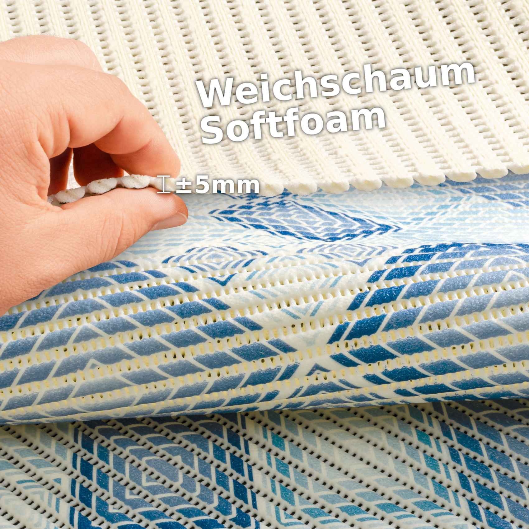 ANRO Schaum-Badematte Antirutschmatte Weichschaummatte Badezimmer Entspannung, Höhe 5 mm, wasserdurchlässig, pflegeleicht, Rillen, rutschhemmend, Drainage Effek – Bild 5 von 5