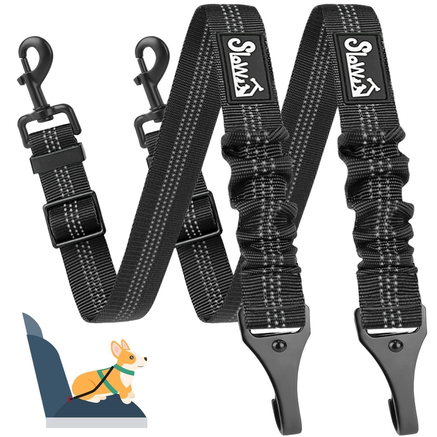 LuxusKollektion Autohundegeschirr Hundesicherheitsgurt verstellbar 53 A.Schwarz 2Pcs-Sicherheitsgurt
