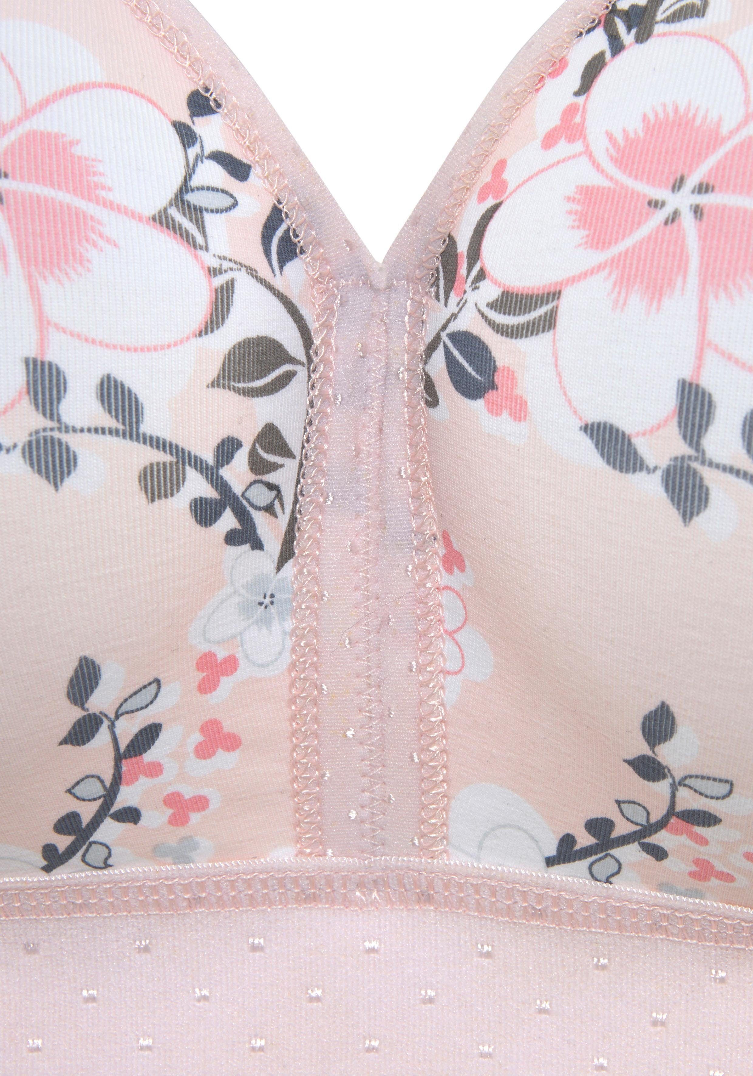 petite fleur by Lascana Entlastungs-BH, BH ohne Bügel, Baumwoll-BH, Soft-BH (Packung, 2 Stück) mit breiten Trägern, große Größen, bequemer BH – Bild 4 von 5