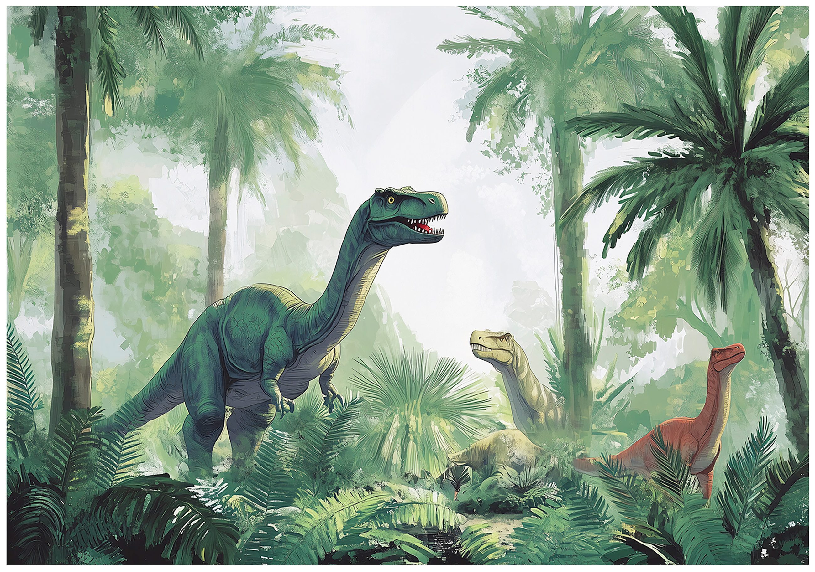 Wallarena Fototapete Kinderzimmer Junge Dinosaurier Dschungel günstig online kaufen