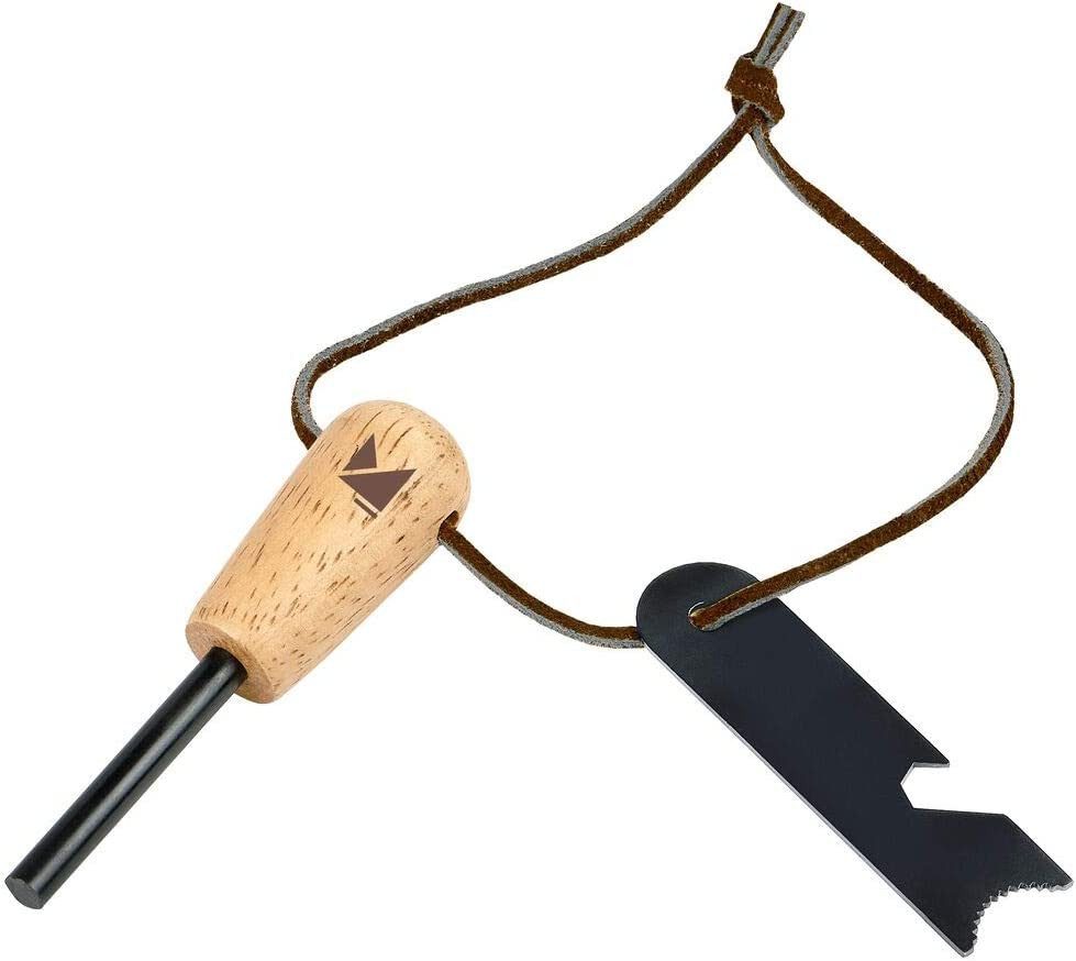 Moses. Verlag Feuerzeug Expedition Natur Feuerstarter-Set, Feuerstahl für Outdoor & Survival (3-St), Magnesium Feuerstarter mit Flaschenöffner Sechskantschlüssel & Guide