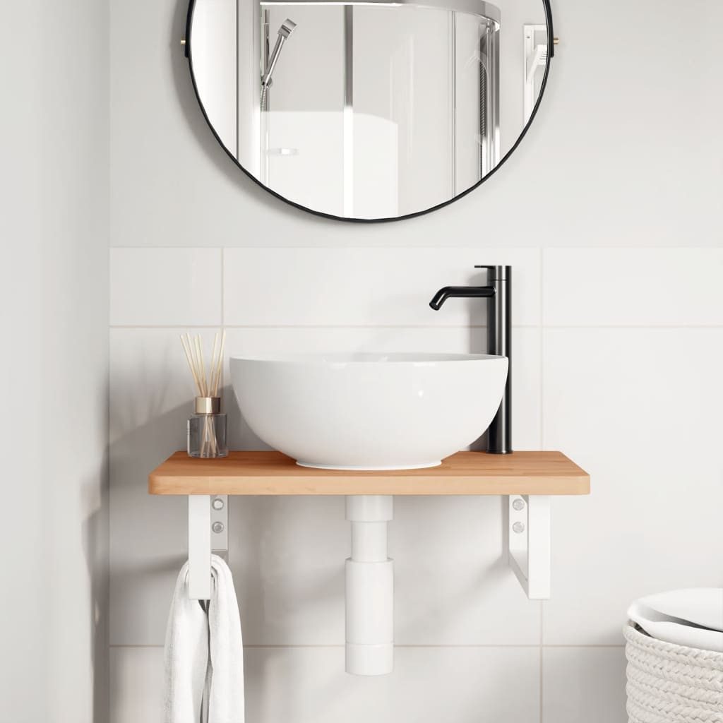 vidaXL Badezimmerspiegelschrank Waschbeckenregal Wandmontage Stahl und günstig online kaufen