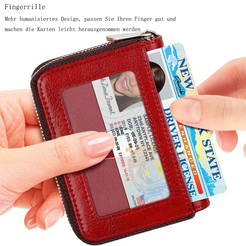 Geldbörse GelldG Schlüsselanhänger Schutz, rot RFID Damen und für Herren, Kreditkartenetui