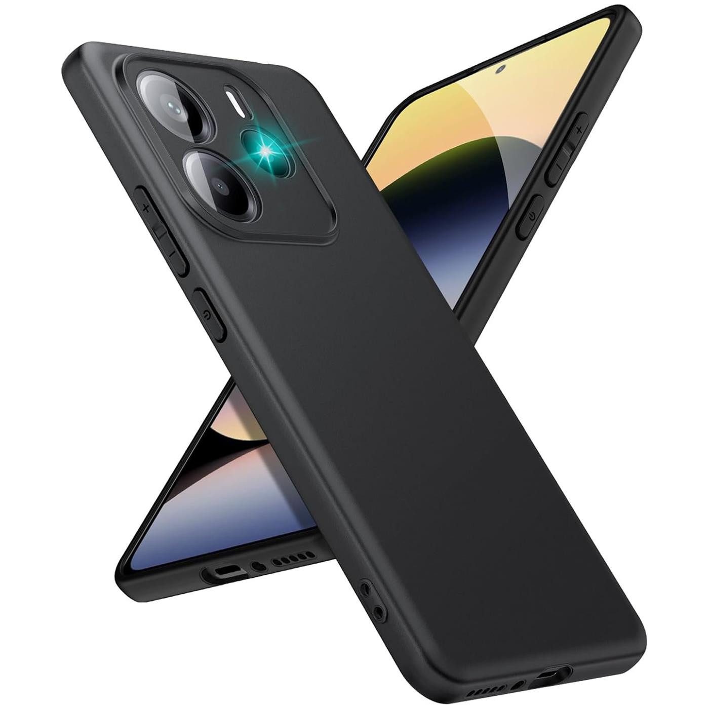 CoolGadget Handyhülle Handy Schutzhülle für Xiaomi Redmi Note 14 5G matt schwarz, Silikon TPU Hülle Schutz Tasche Cover schlicht Slim Case