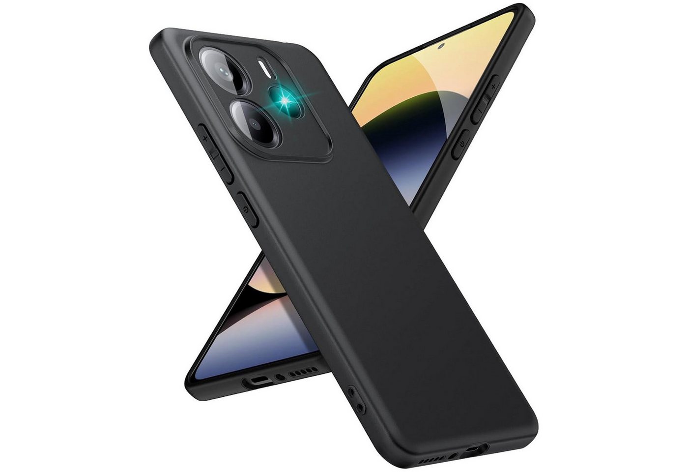 CoolGadget Handyhülle Black Series Handy Hülle für Xiaomi Redmi Note 14 4G 6,67 Zoll, Edle Silikon Schlicht Robust Schutzhülle für Redmi Note 14 4G Hülle