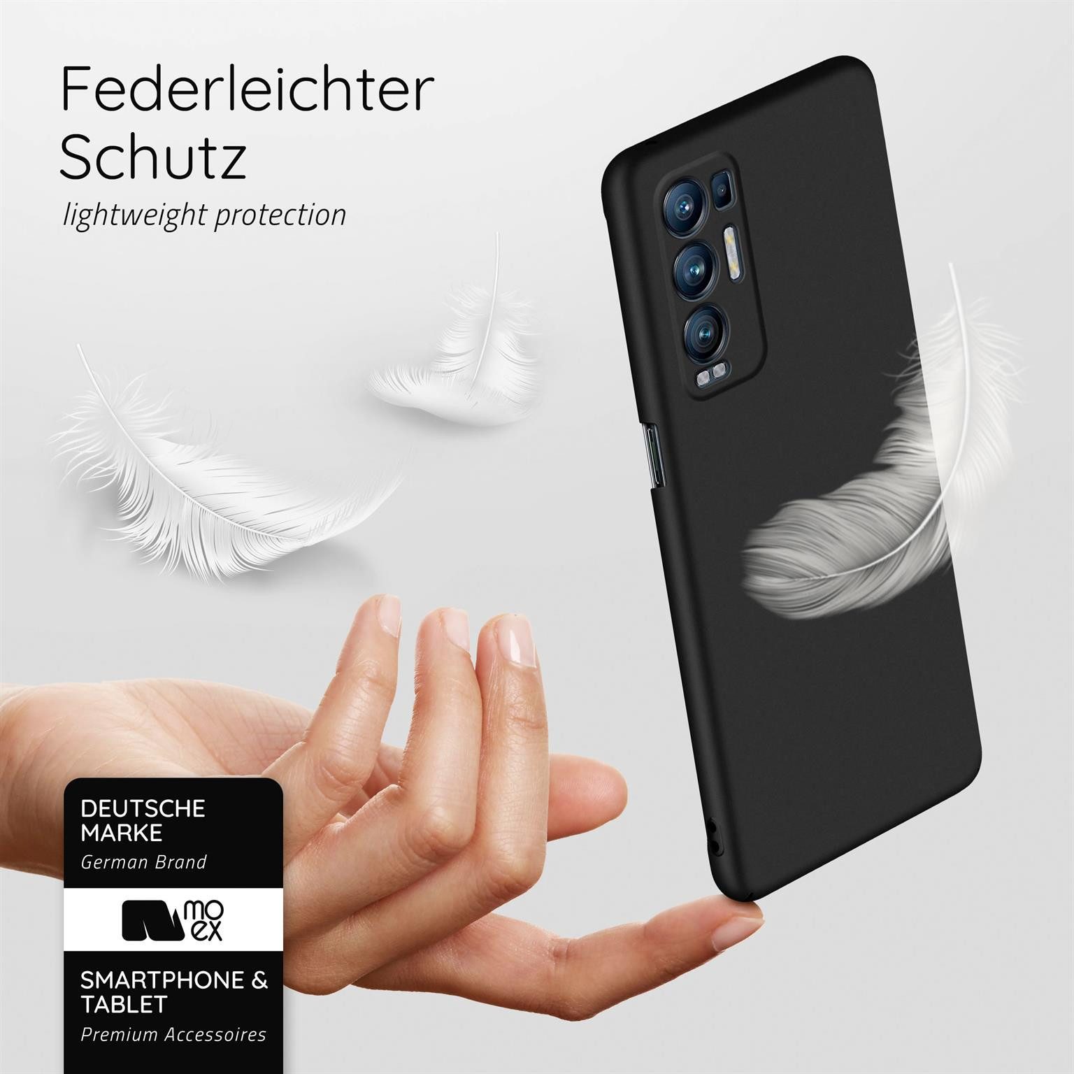moex Handyhülle moex® Alpha Case für Oppo Find X3 Neo, Hülle ultra dünn, Hardcase Back Cover, Schutzhülle Minimalistisch