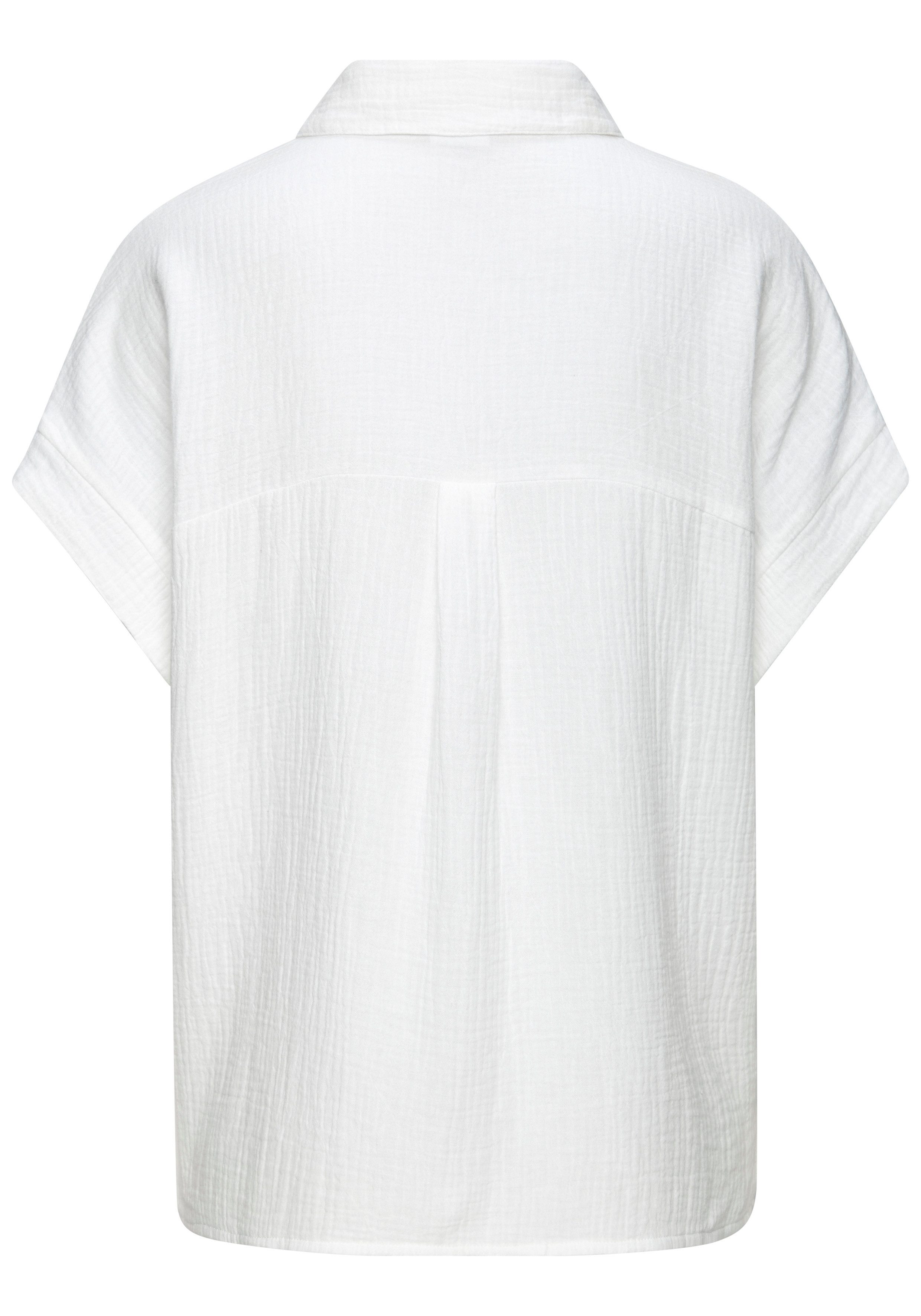Beachtime by Lascana Kurzarmbluse aus weicher Musselinware Sommerliche Musselinbluse, Hemdbluse, leichte Sommerbluse, Oversize