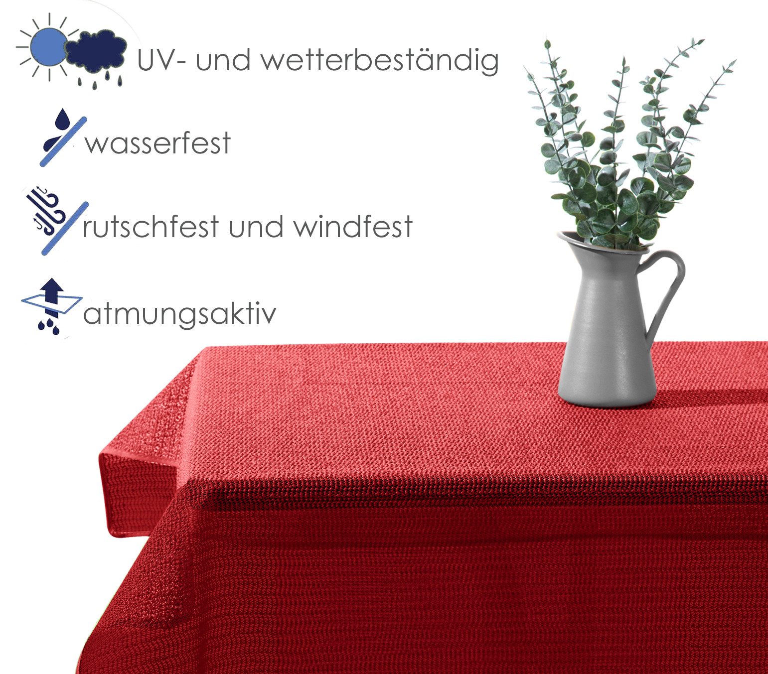 heimtexland Gartentischdecke Outdoor Tischdecke Garten Balkon Camping Tischdeko (Stück 1-tlg, 1), wetterfest I robust I UV-beständig I rutschfest I waschbar