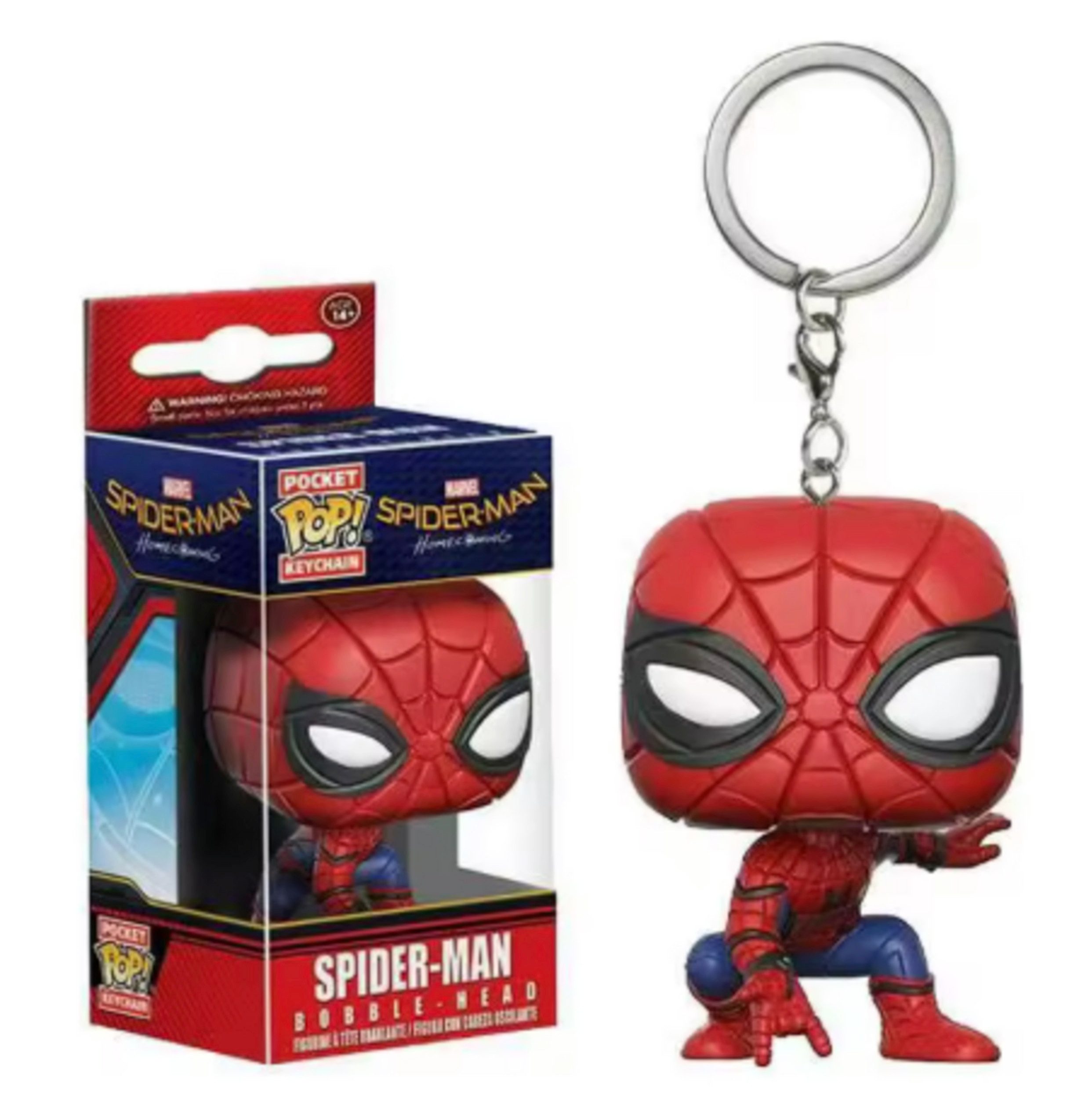 Funko Schlüsselanhänger Spider-Man Schlüsselanhänger POP Sammelfigur Marvel Fan Merchandise, Marvel Figur mit Geschenkbox