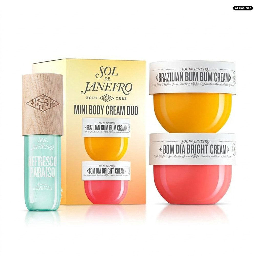 Sol de Janeiro Gesichts- und Körperspray Sol de Janeiro Refresco Paraiso Mist und Mini Body Cream Duo Set, Erfrischendes Duft und Pflege Set für unterwegs