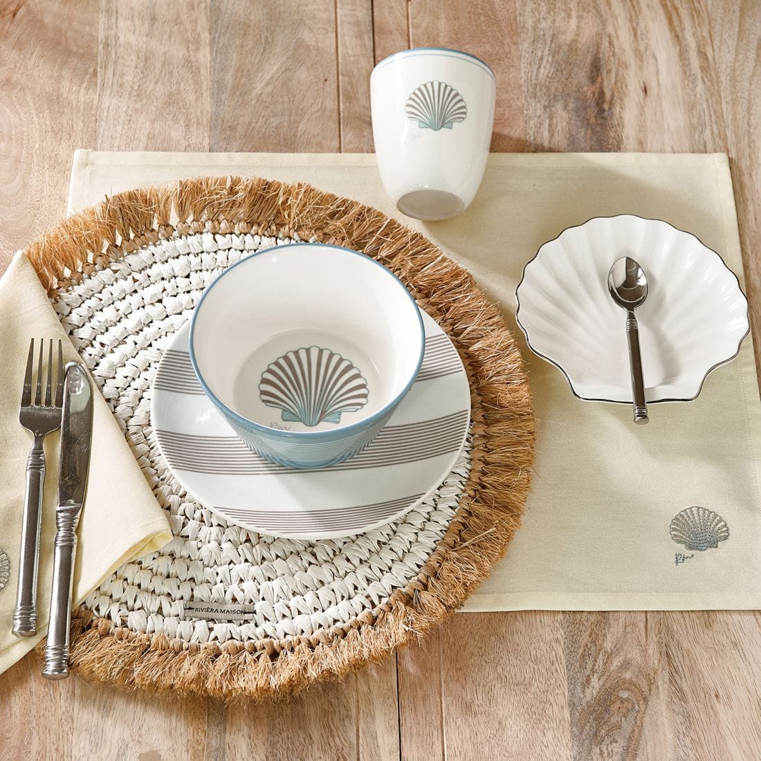 Rivièra Maison Platzset Riviera Maison Shell Beach Placemat 2er Set, Platzsets