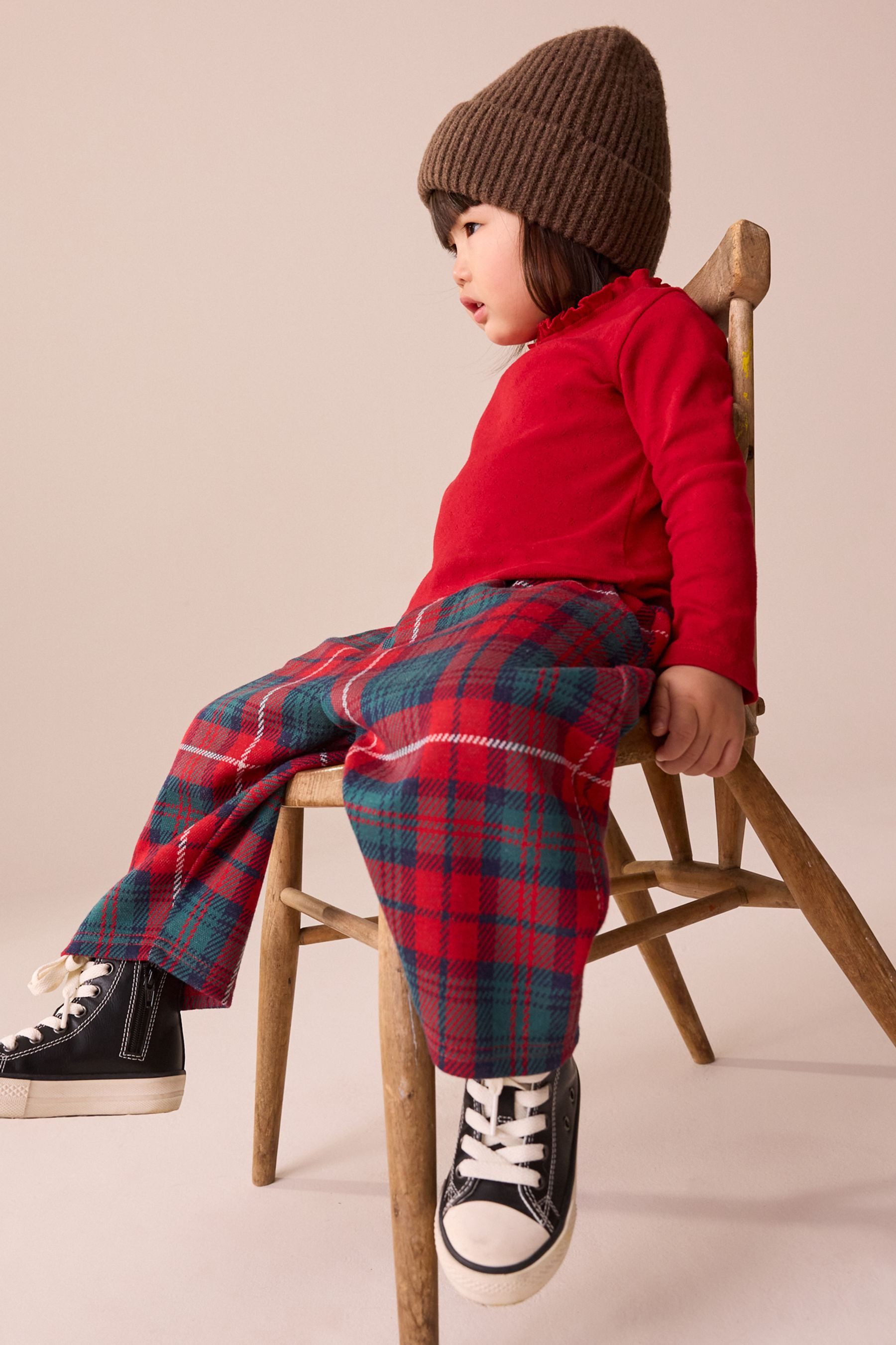 Next Schlupfhose Strukturierte Hose mit weitem Bein (1-tlg)