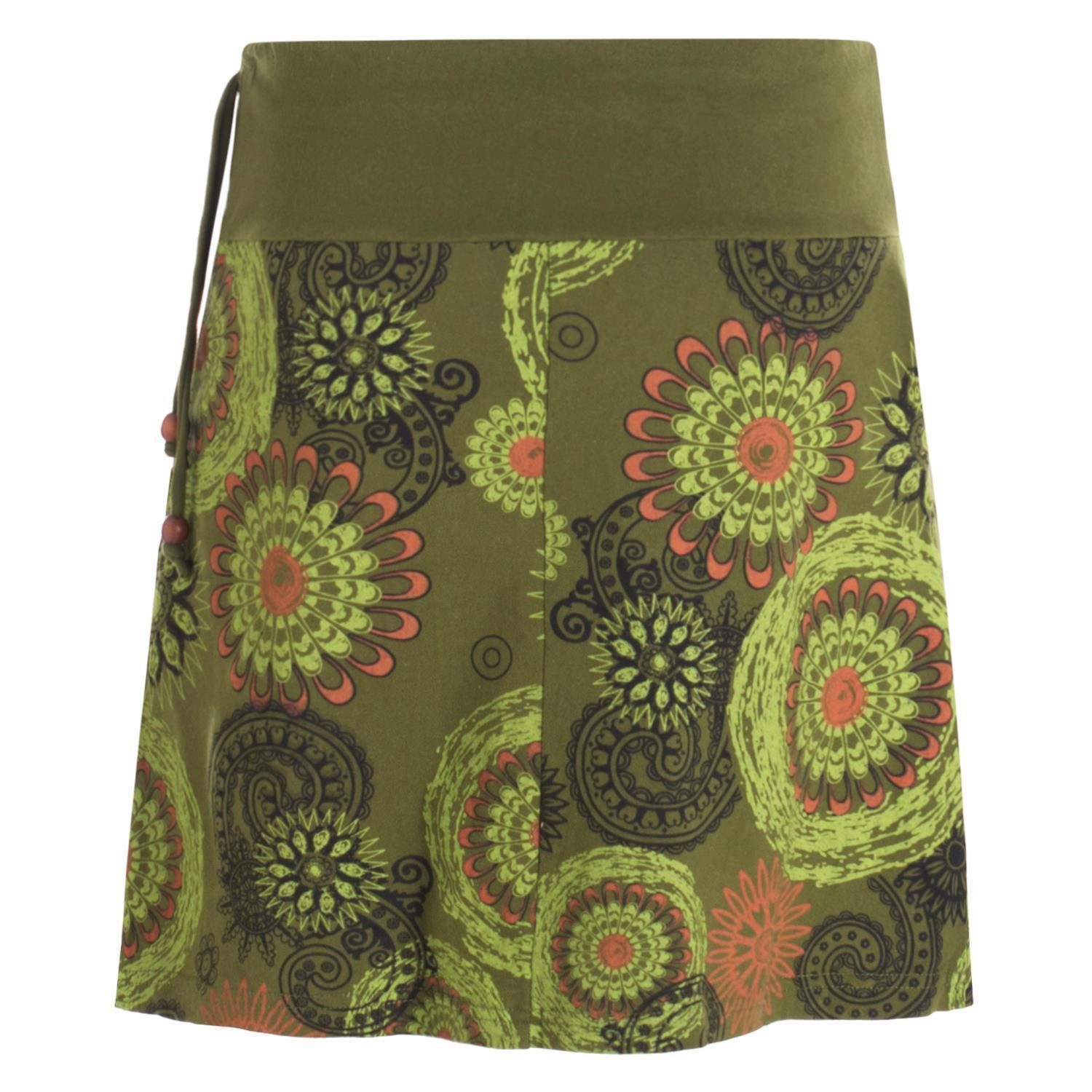 Vishes Minirock Kurzer Damen Baumwoll-Rock Taschen-Rock Mini-Röcke Mandalas günstig online kaufen