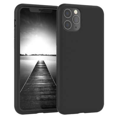 EAZY CASE Handyhülle Premium Silikon Case für Apple iPhone 11 Pro 5,8 Zoll, Hülle mit Kameraschutz Bumper Silikonhülle stoßfest Slimcover Schwarz