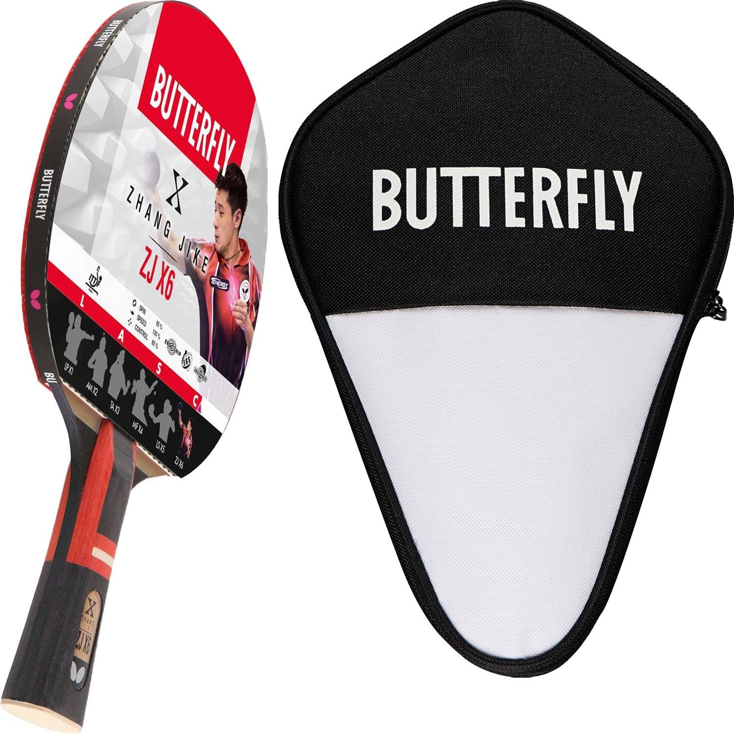 Butterfly Tischtennisschläger Butterfly 1x Zhang Jike Tischtennisschläger + Tischtennishülle, Tischtennis Ракетки Set Tischtennisset Table Tennis Bat Racket