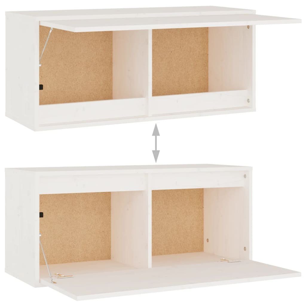 (3-St) 3 Kiefer TV-Schrank Stk. Weiß TV-Schränke vidaXL Massivholz