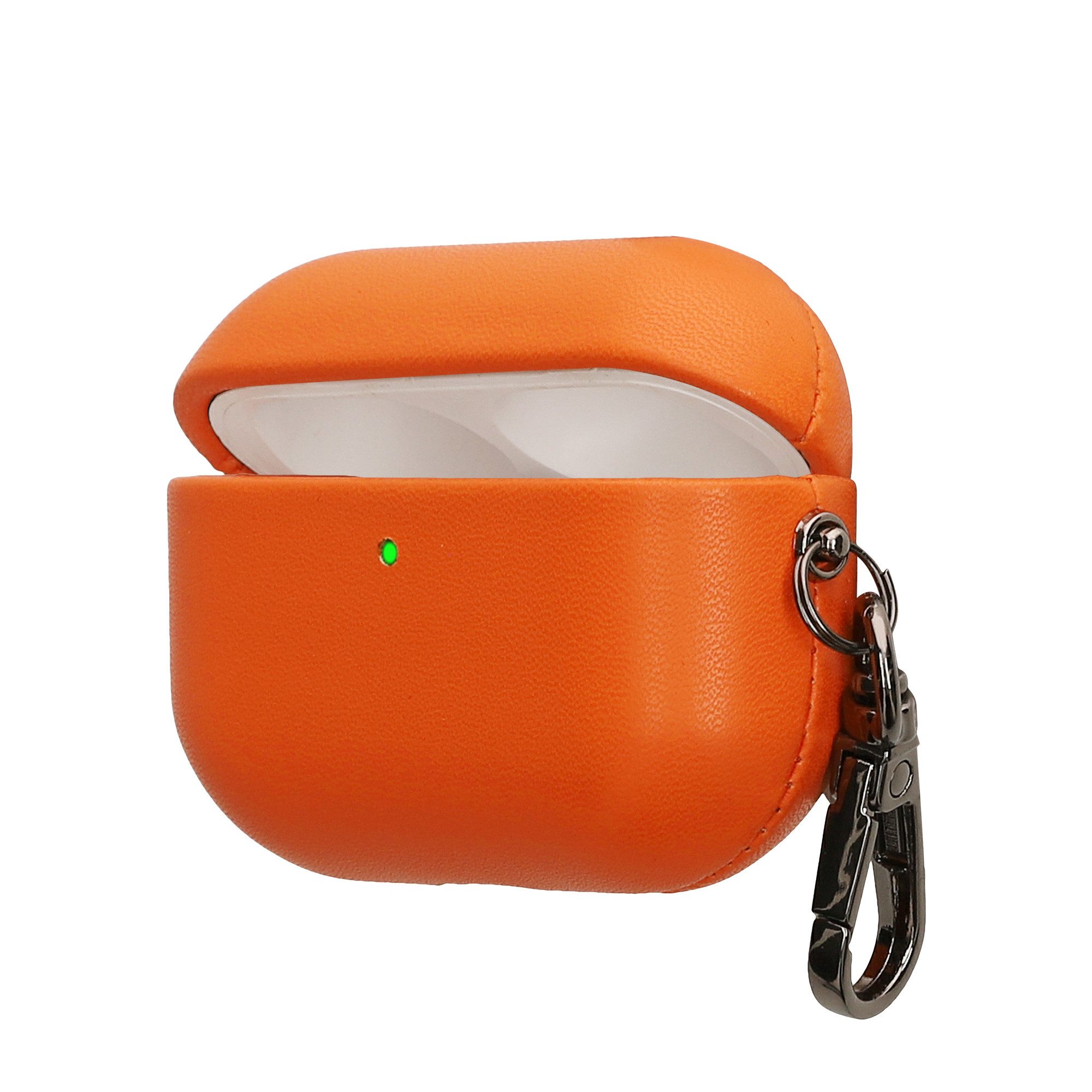 kwmobile Kopfhörer-Schutzhülle Kunstleder Hülle für Apple Airpods Pro 2 / Pro 1 Case, Slim Cover mit Karabiner - Tasche - Kopfhörer Etui