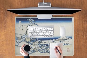 MuchoWow Gaming Mauspad Verschneiter Morgen in Koishikawa - Gemälde von Katsushika Hokusai (1-St), Büro für Tastatur und Maus, Mousepad Gaming, 90x60 cm, XXL, Großes