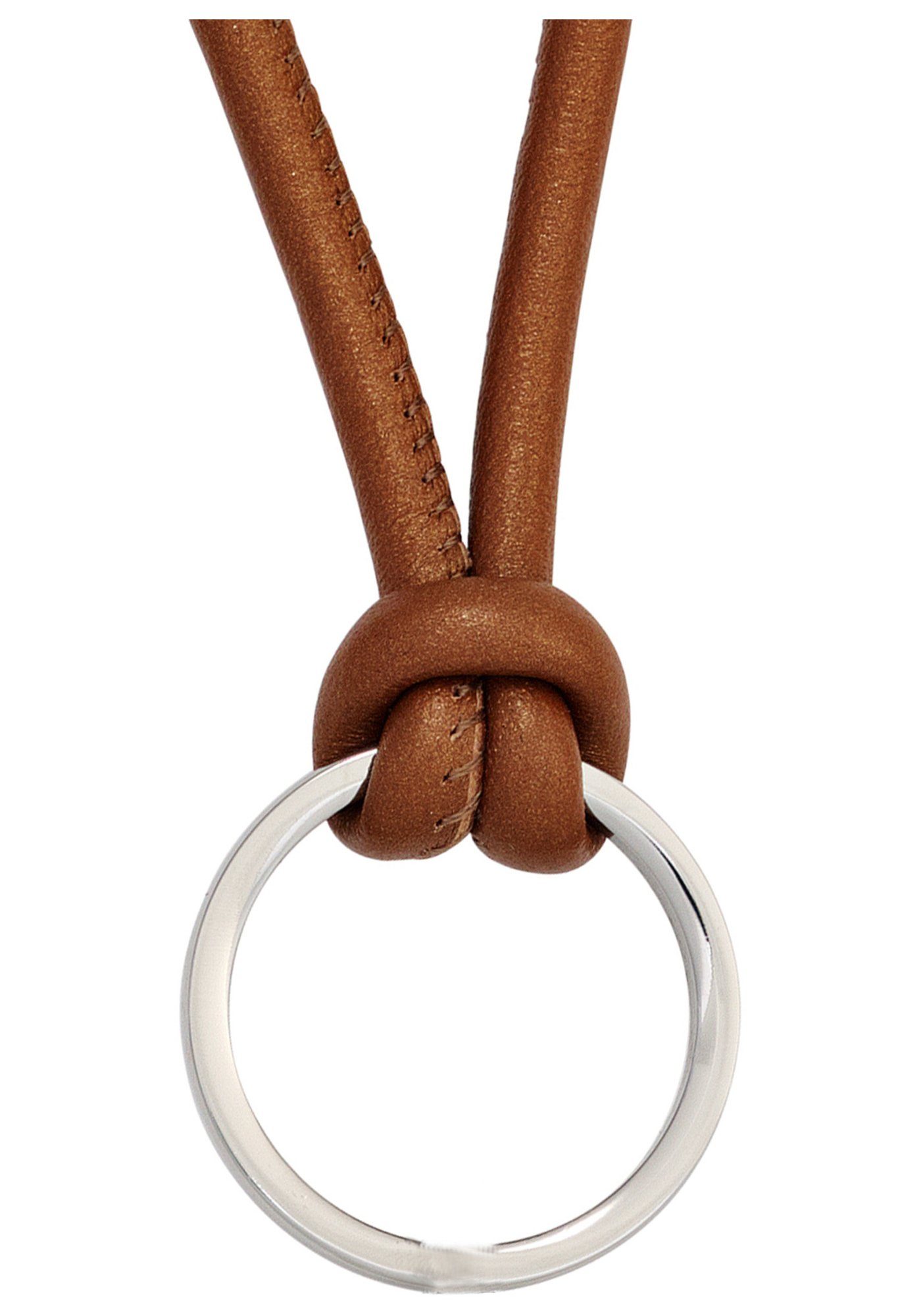 JOBO Kette ohne Anhänger, Leder und Edelstahl 45 cm, Hochwertige Halskette