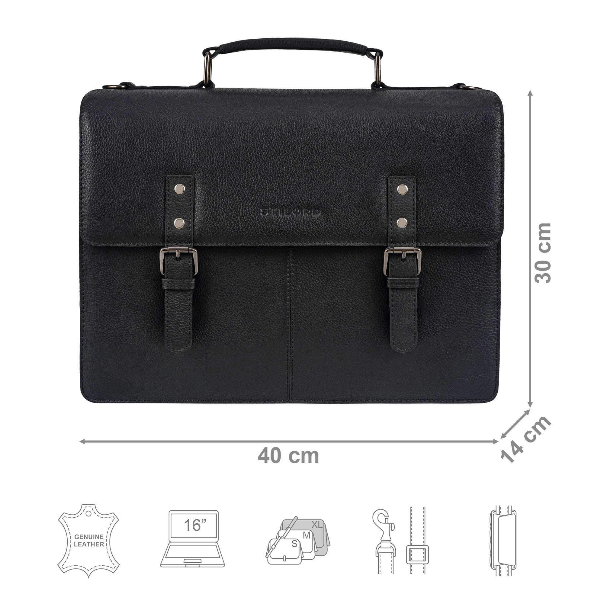 STILORD Aktentasche "Bernd" Vintage Dokumententasche A4 Leder