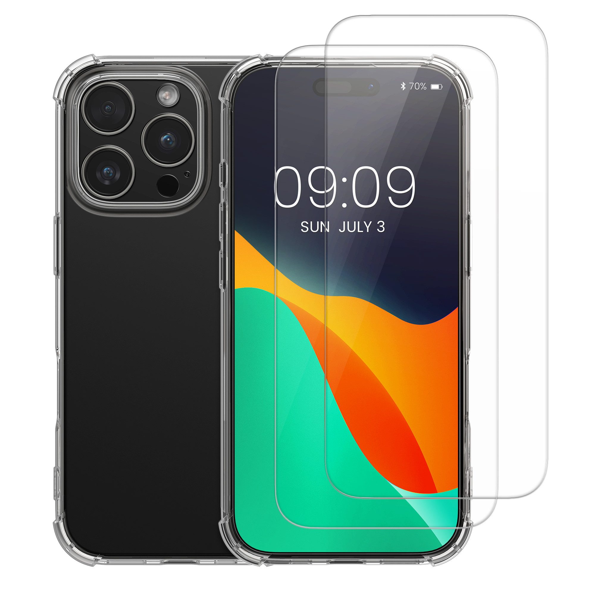 kalibri Handyhülle Hülle für Apple iPhone 16 Pro Case, Handyhülle mit 2x Glas Schutz Folie - Cover Handyhülle