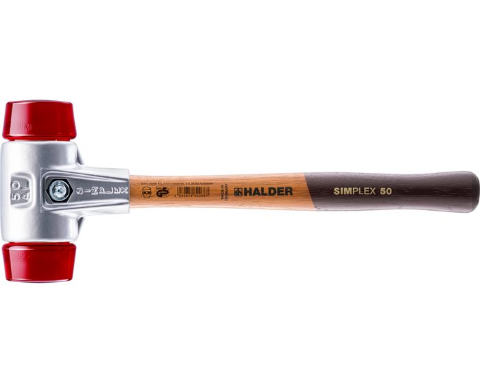 Halder KG Hammer SIMPLEX-Schonhämmer mit Aluminiumgehäuse und hochwertigem Holzstiel Ø=60 mm 3106.060