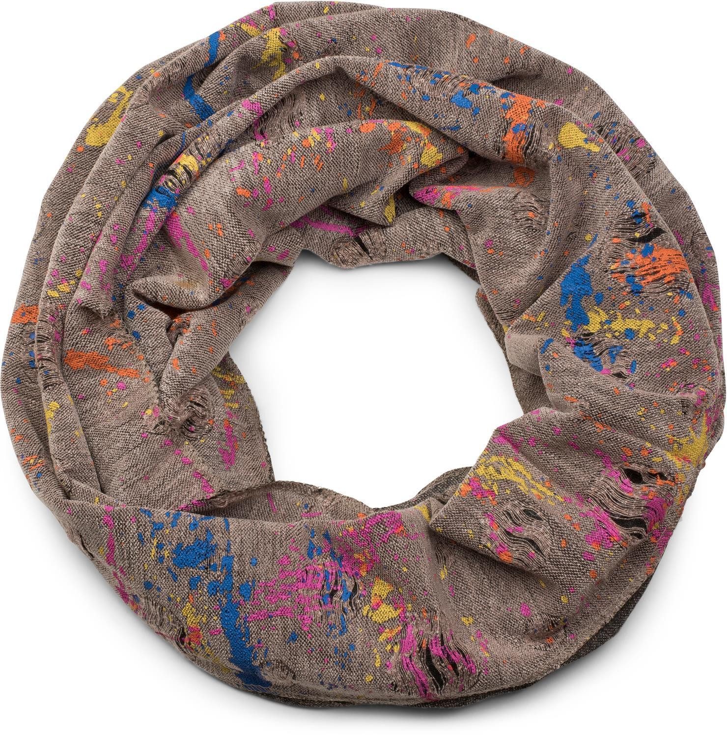 styleBREAKER Loop Loop mit Farbklecksen im Used Look, (1-St)