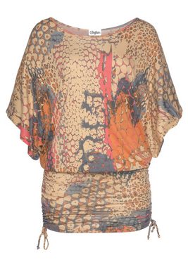 Buffalo Longshirt mit Echsenprint, elastisches Strandkleid, Sommerkleid