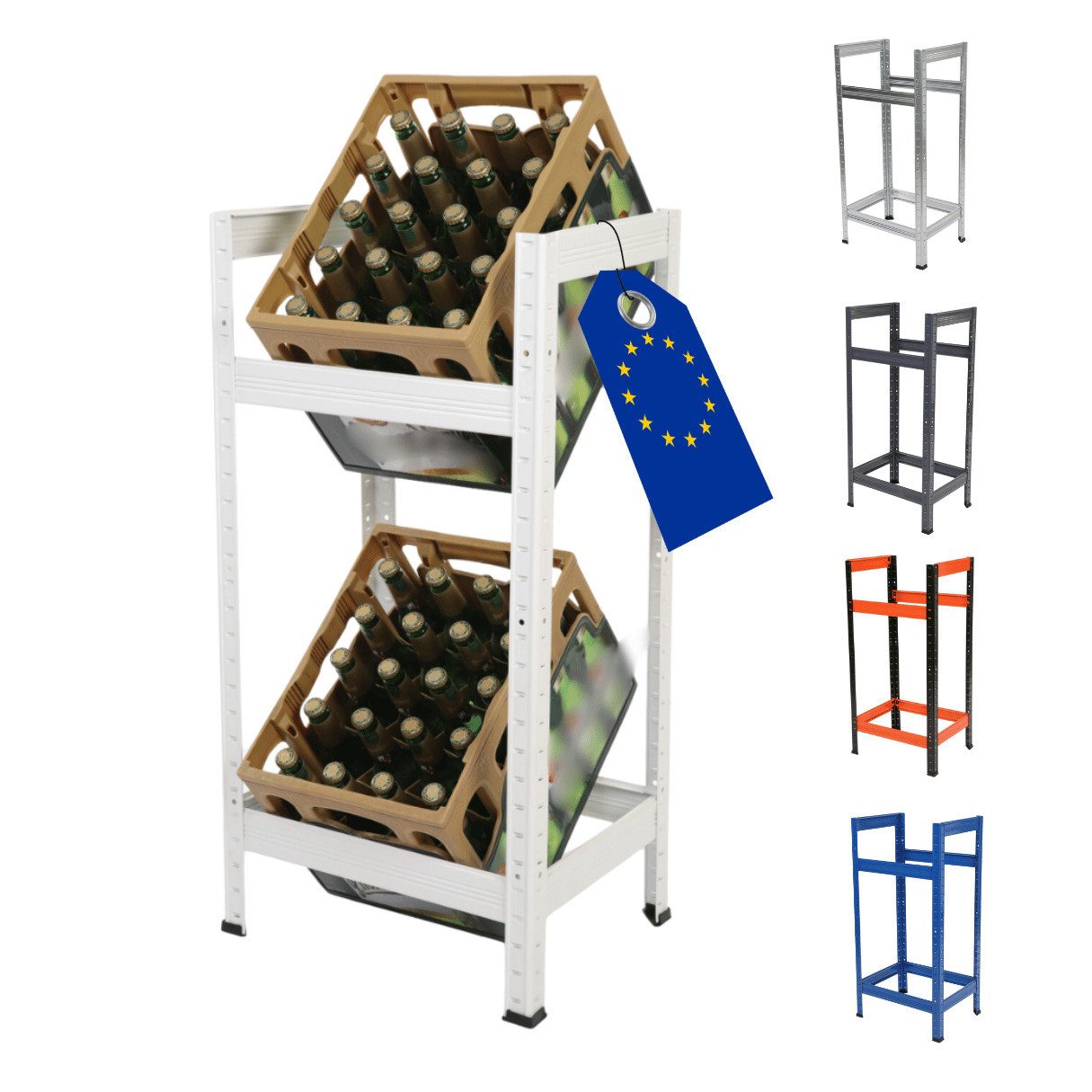 Modo24 Kastenständer Helios Kistenregal Metall, Kellerregal für 2-3 Kisten, günstig online kaufen