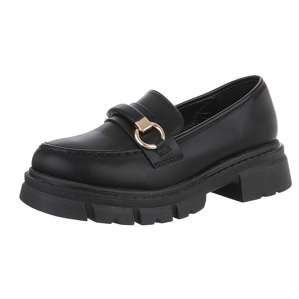 Ital-Design Moderne Damen Loafer mit Schnalle und robuster Sohle Slipper (8 günstig online kaufen