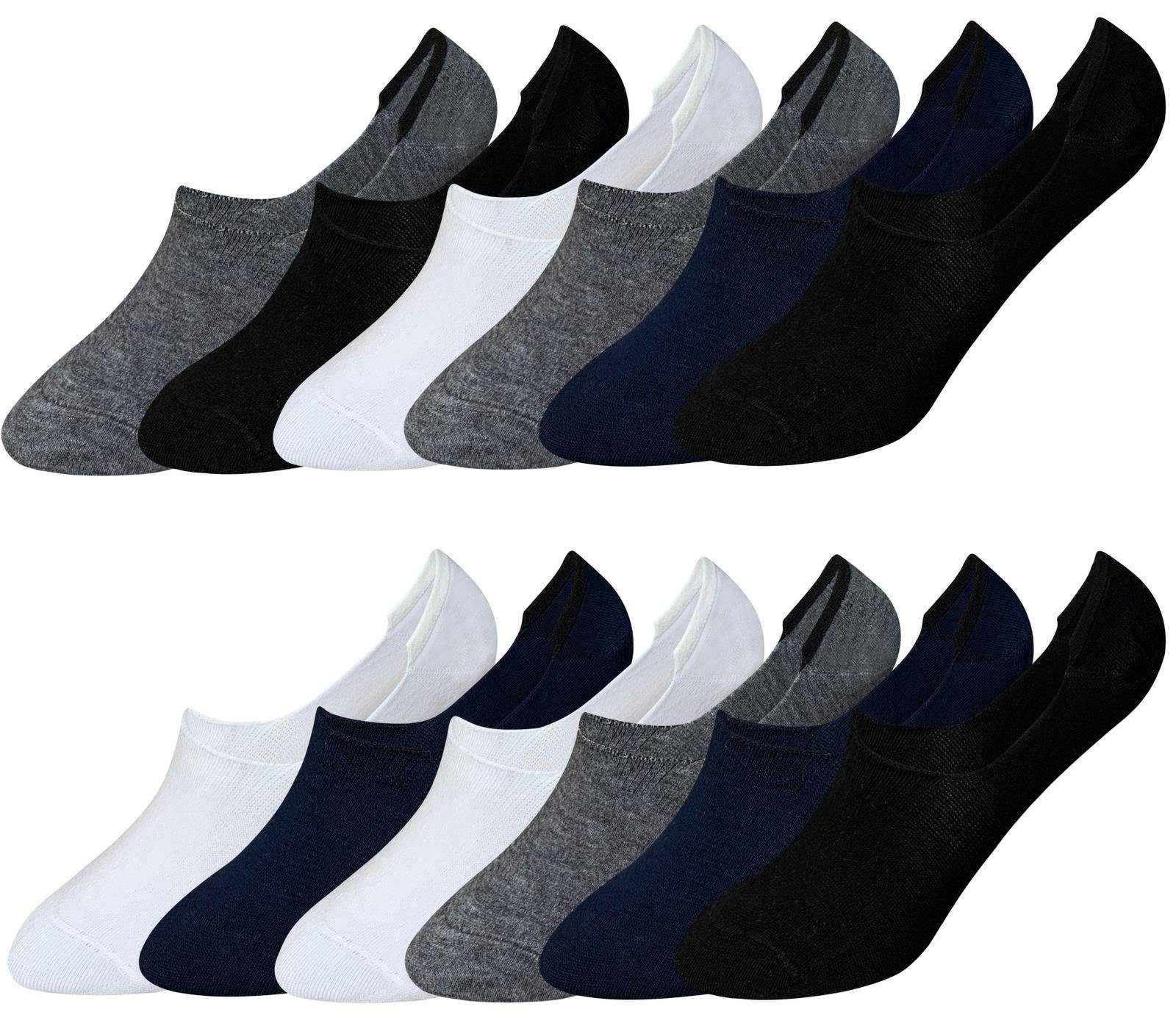 LOREZA Sneakersocken 12 Paar Damen Herren Füßlinge Bambus 35-44 Sport unsichtbar Freizeit (Paar, 12-Paar) 12-Paar