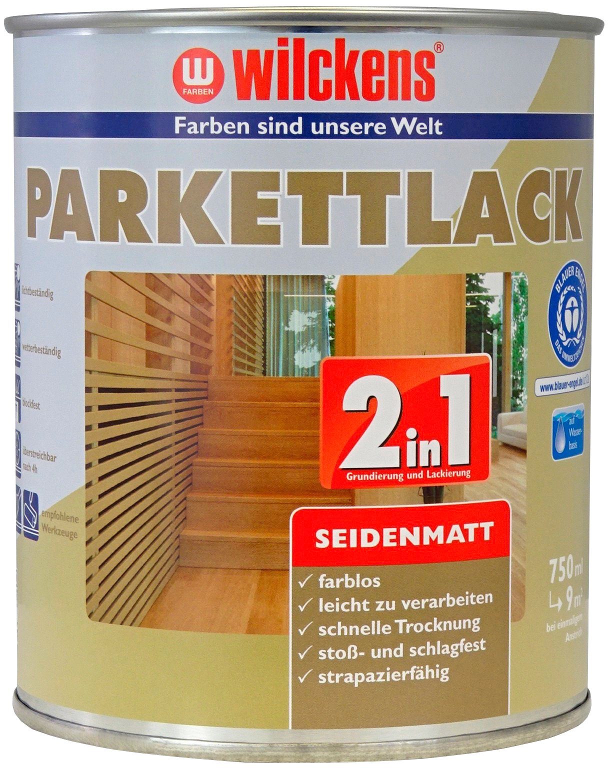 Wilckens Farben Treppen- und Parkettlack 2in1 seidenmatt, umweltfreundlich