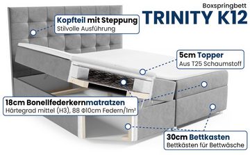 Best for Home Boxspringbett Trinity K12, mit Bettkasten und Topper