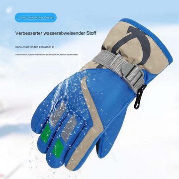 FIDDY Skihandschuhe Winter-Kinder-Skihandschuhe (Cartoon-Outdoor-winddichte, verdickte.warme und niedliche Handschuhe für Jungen und Mädchen, geeignet für 8-15 Jahre alt)