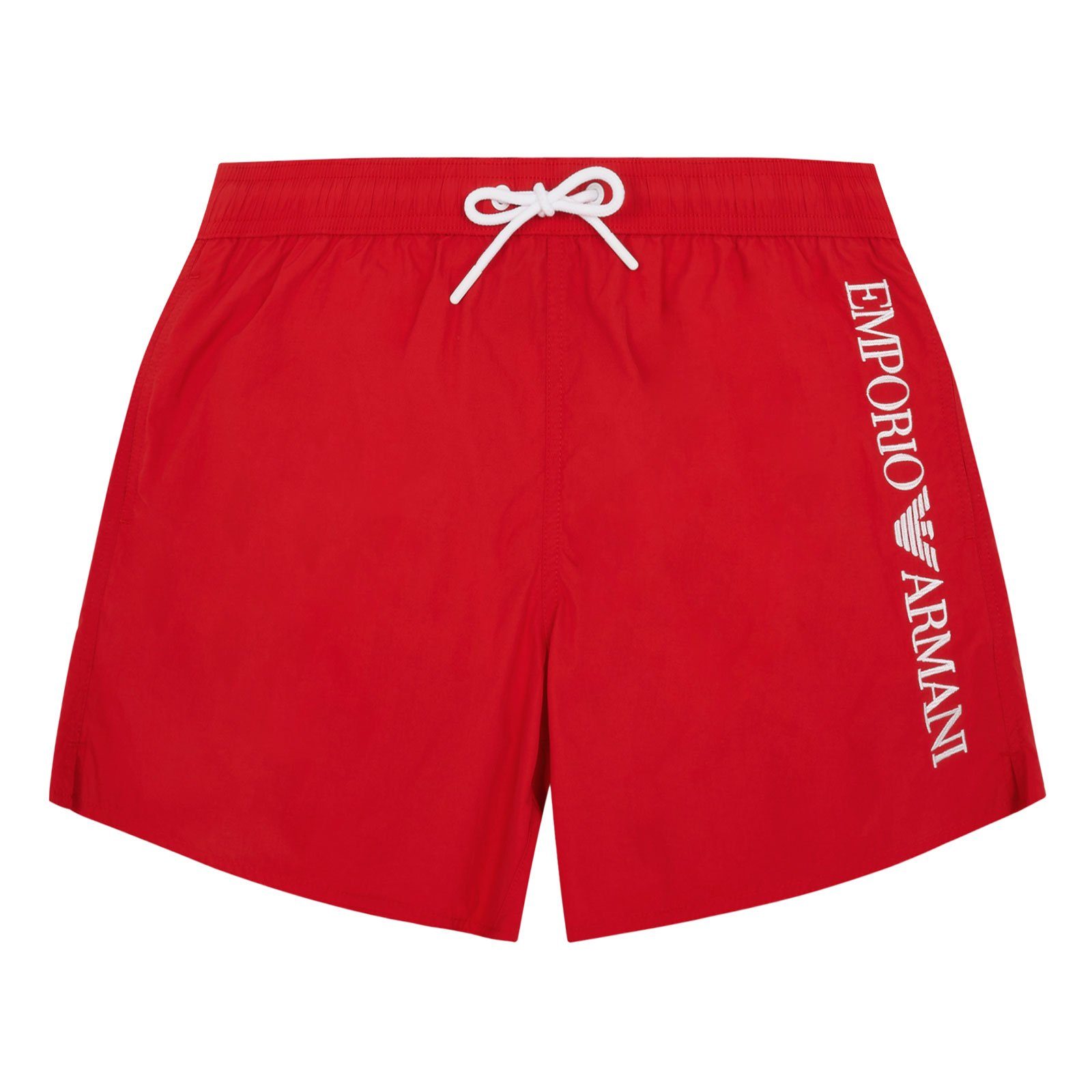 Emporio Armani Boxer-Badehose Mid Boxer Beachwear mit vertikalem Markenschriftzug 00173 ruby red